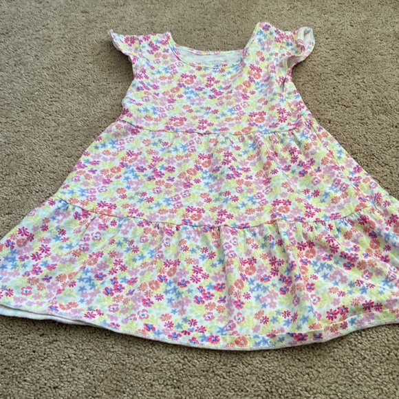 Gently used set of 2 Floral and Butterfly little Kids Dresses - Picture 2 of 4